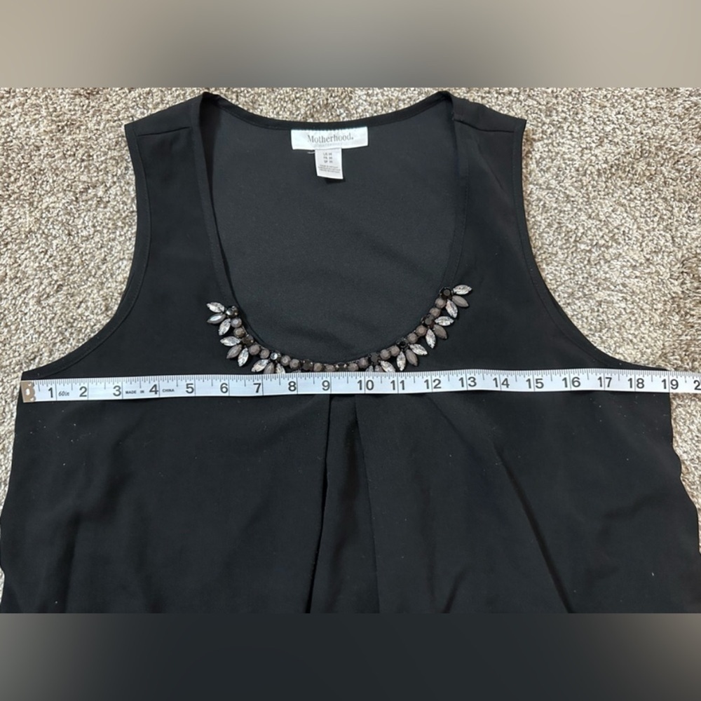 Motherhood maternity embellished party black tank top in medium - Picture 4 of 6